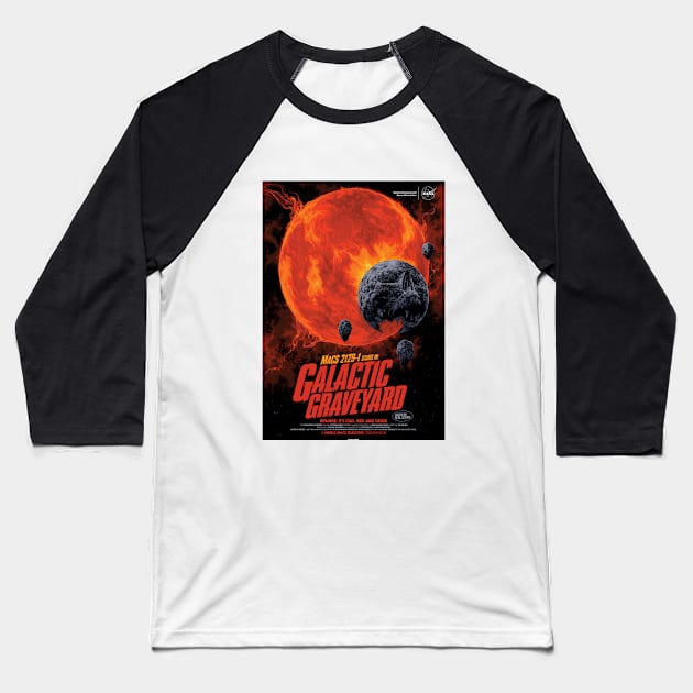 Galactic Graveyard Baseball T-Shirt by Slightly Unhinged